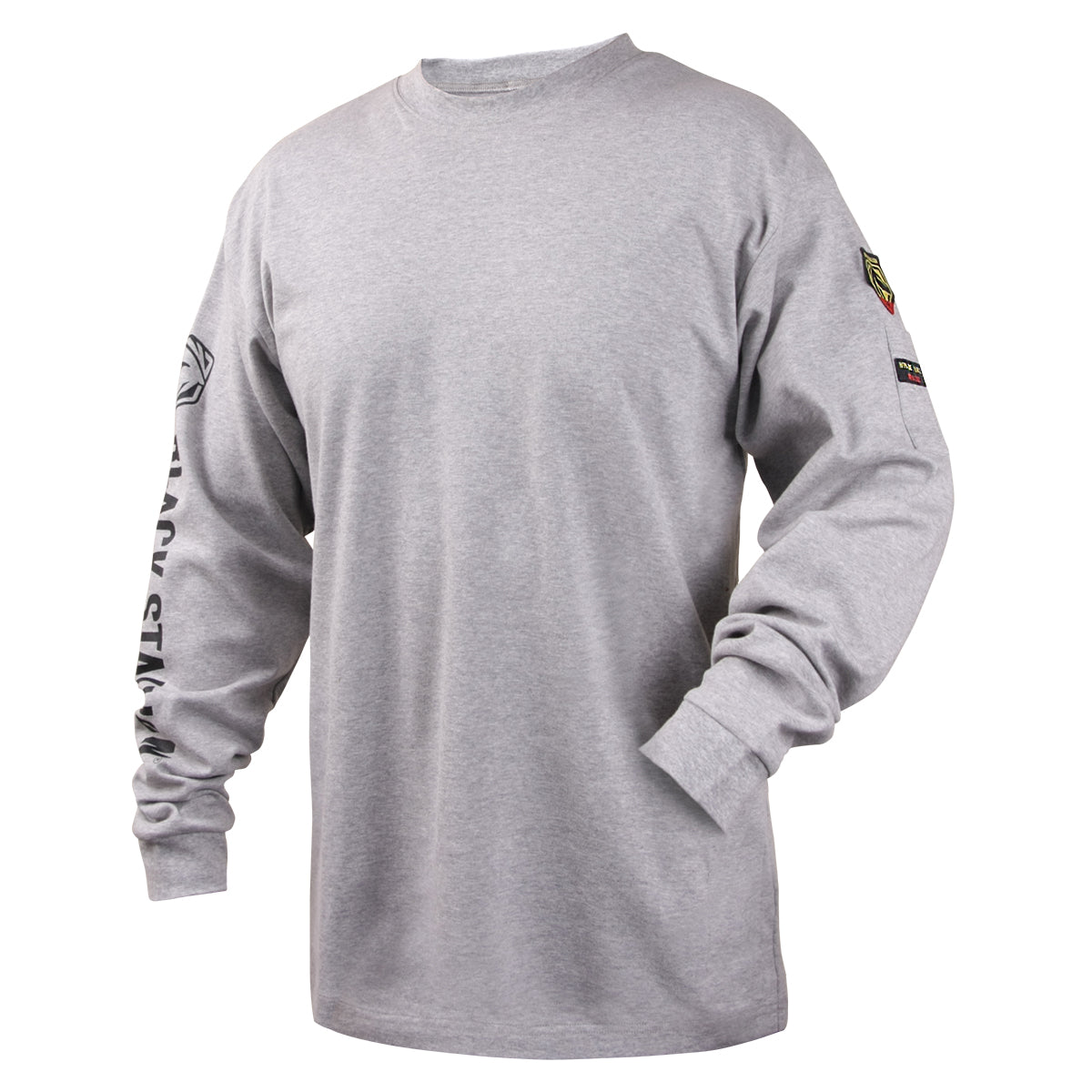 BLACK STALLION Black Stallion TF2510-GY-XLG Flame-Resistant Cotton Long Sleeve T-Shirt 7 oz X-Large