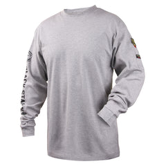 BLACK STALLION Black Stallion TF2510-GY-XLG Flame-Resistant Cotton Long Sleeve T-Shirt 7 oz X-Large