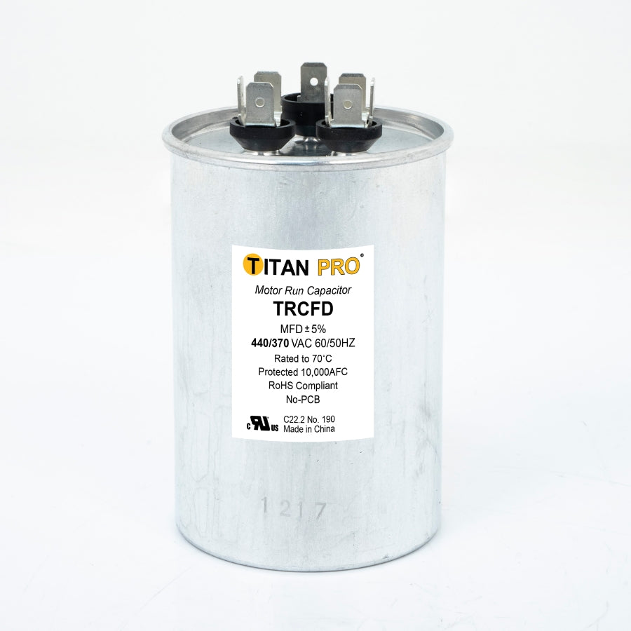 DIVERSITECH Diversitech TRCFD4575 run capacitor 45/7.5 mfd 440/370V dual round Titan Pro