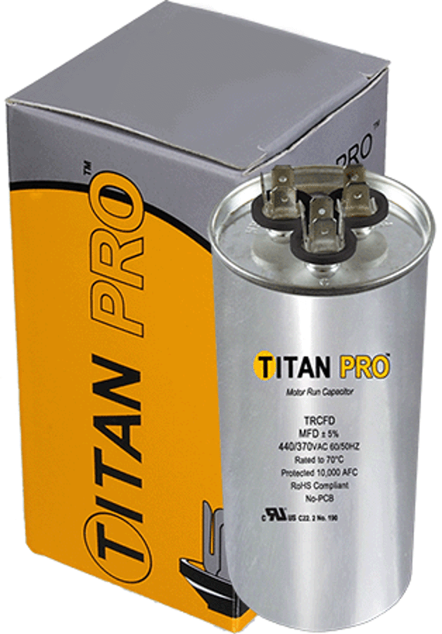 DIVERSITECH Diversitech TRCFD4575 run capacitor 45/7.5 mfd 440/370V dual round Titan Pro