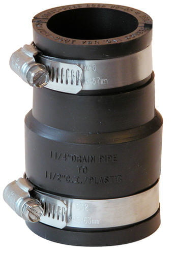 FERNCO Fernco 1056-150/125 reducing 1-1/2-in. x 1-1/4-in. flexible PVC pipe coupling for cast iron and plastic plumbing connections