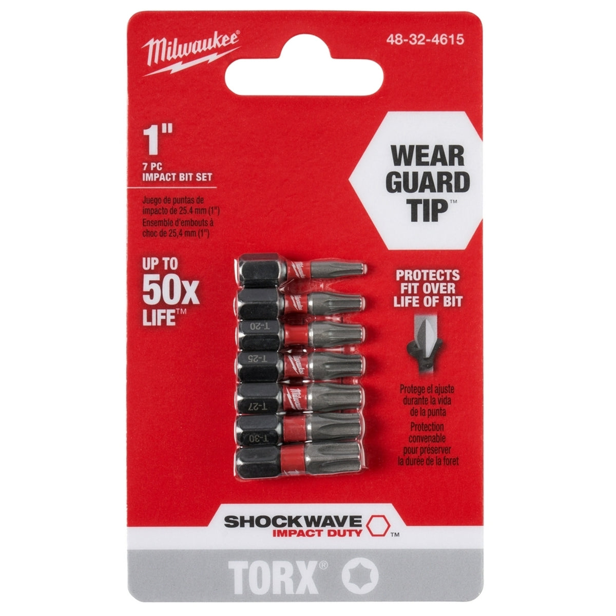 MILWAUKEE Milwaukee 48-32-4615 7 pc torx insert bit kit 1.0 inches