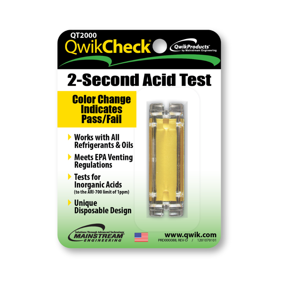 QWIK PRODUCTS Qwik Products QT2000 Acid Test Kit For Refrigerant 1 Pack