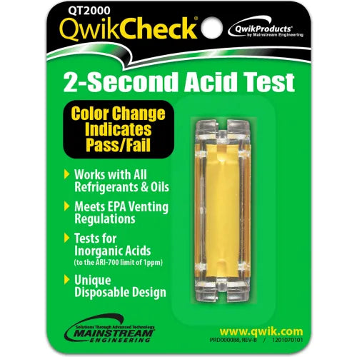 QWIK PRODUCTS Qwik Products QT2000 Acid Test Kit For Refrigerant 1 Pack