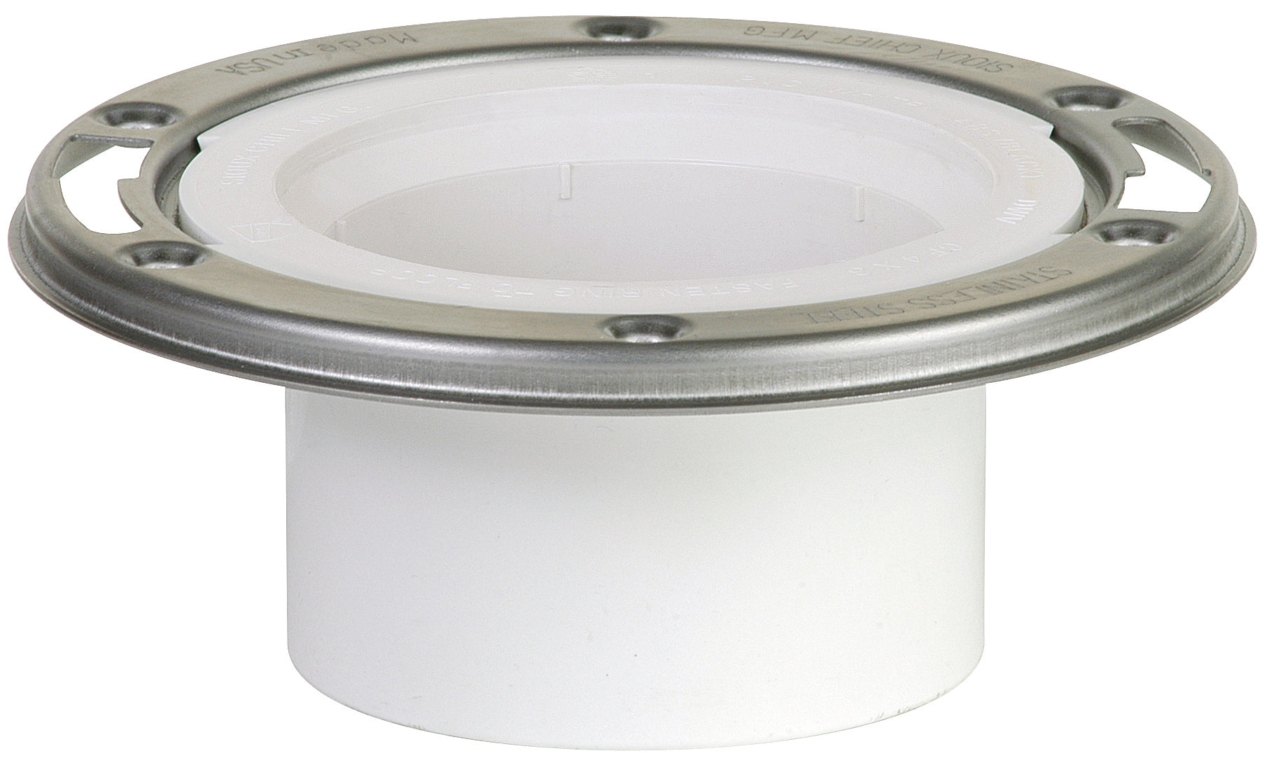SIOUX CHIEF Sioux Chief 887-PM PushTite™ open closet flange stainless steel swivel ring 3 inches hub/inside 4 inches flush to floor