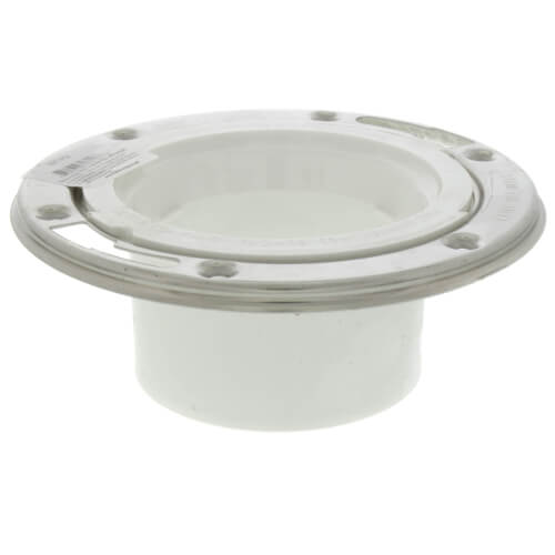 SIOUX CHIEF Sioux Chief 887-PM PushTite™ open closet flange stainless steel swivel ring 3 inches hub/inside 4 inches flush to floor