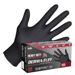 SAS SAFETY Sas Safety 66588 Derma-Tuff Powder-Free Exam Grade Nitrile Disposable Gloves 6 Mil Large 100 Pack