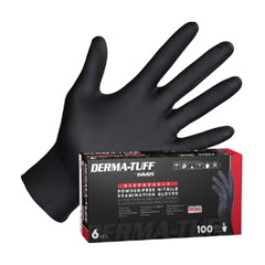 SAS SAFETY Sas Safety 66588 Derma-Tuff Powder-Free Exam Grade Nitrile Disposable Gloves 6 Mil Large 100 Pack