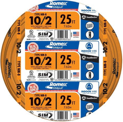 SOUTHWIRE Southwire 28829021 romex brand simpull solid indoor 10/2 w/g nmb cable 600v 25ft coil