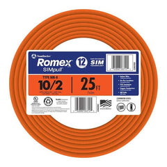 SOUTHWIRE Southwire 28829021 romex brand simpull solid indoor 10/2 w/g nmb cable 600v 25ft coil