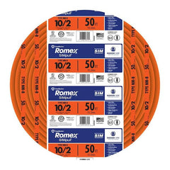 SOUTHWIRE Southwire 28829022 Romex Brand Simpull Solid Indoor 10/2 W/G NMB Cable 600 Volts 50ft Coil