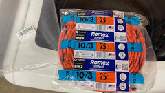 SOUTHWIRE Southwire 63948421 Romex SIMpull Solid Indoor CU NM-B W/G 600 Volts 25-ft 10/3