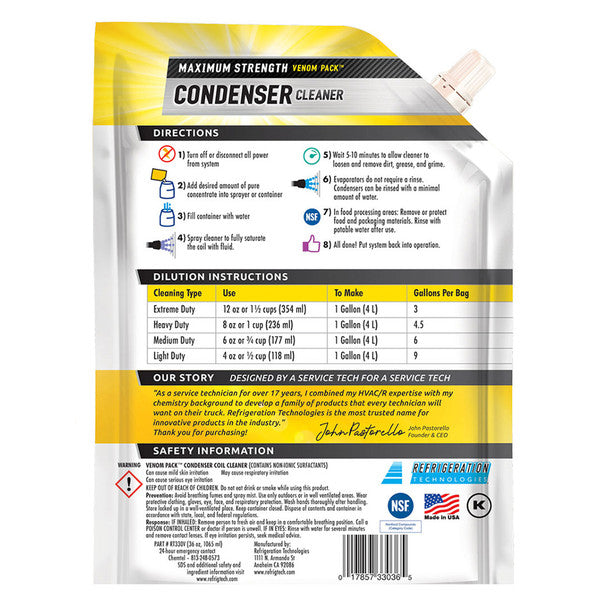 VIPER Viper RT330V Venom Pack Condenser Cleaner 36 Oz Flexible Pack