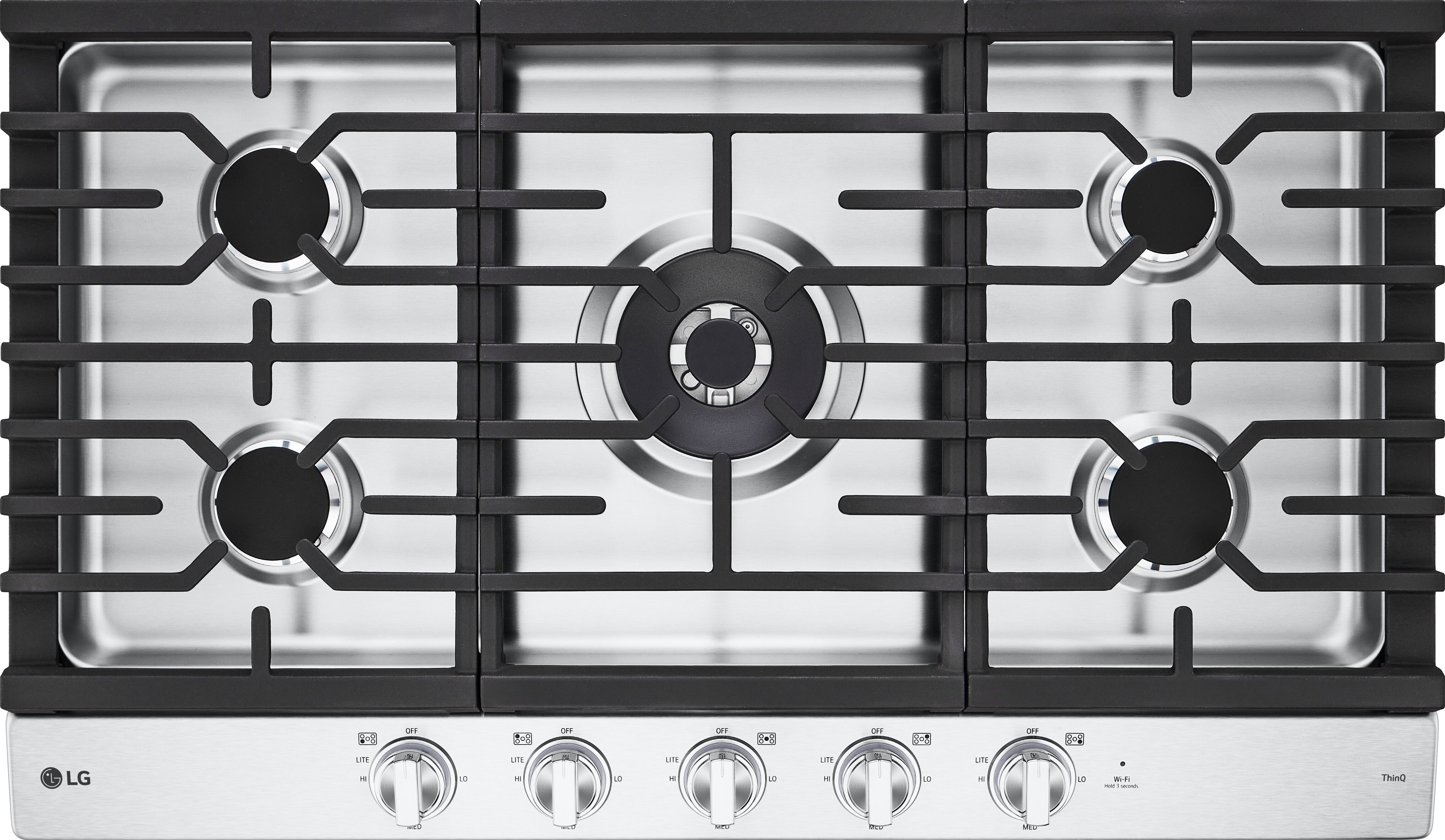 LG Lg CBGJ3627S 36 inch Smart Gas Cooktop 22K BTU Dual Burner with LED Knobs