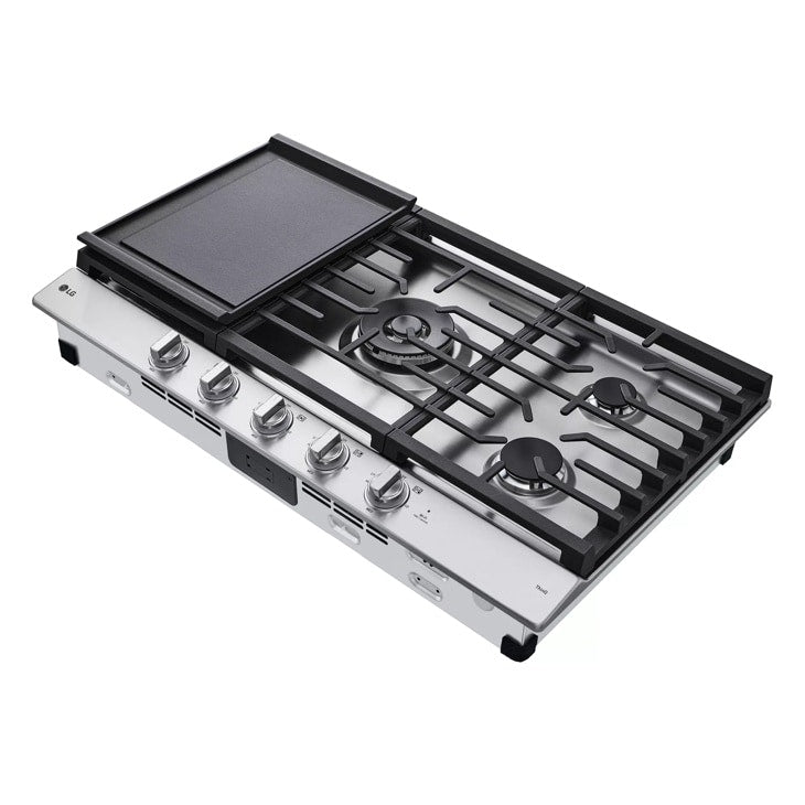 LG Lg CBGJ3627S 36 inch Smart Gas Cooktop 22K BTU Dual Burner with LED Knobs