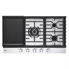 LG Lg CBGJ3627S 36 inch Smart Gas Cooktop 22K BTU Dual Burner with LED Knobs