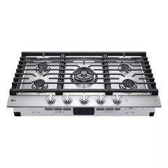 LG Lg CBGJ3627S 36 inch Smart Gas Cooktop 22K BTU Dual Burner with LED Knobs