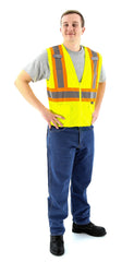 MAJESTIC Majestic 75-3209/X4 Hi-Viz Mesh Vest with DOT Striping, ANSI 2 4X-Large