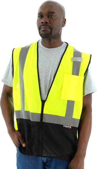 MAJESTIC Majestic 75-3213/X4 High Visibility Mesh Vest with Black Bottom 4X-Large