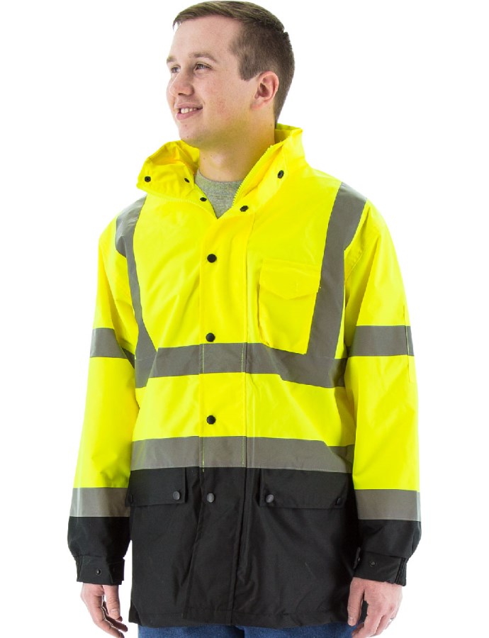 MAJESTIC Majestic 75-1305/X5 high visibility waterproof rain jacket with nylon mesh liner, ANSI 3, R 5X-Large