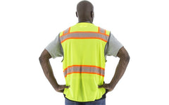 MAJESTIC Majestic 75-3239/X2 high visibility mesh vest with DOT reflective chainsaw striping, ANSI 2 2XL