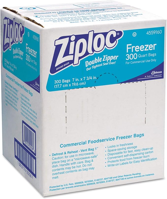 ZIPLOC Ziploc 696187 freezer bags 1 quart 300 count