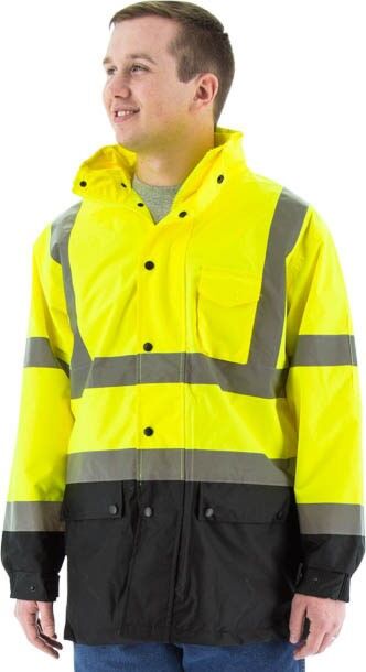 MAJESTIC Majestic 75-1305/X4 High Visibility Class 3 Rain Jacket 4X-Large