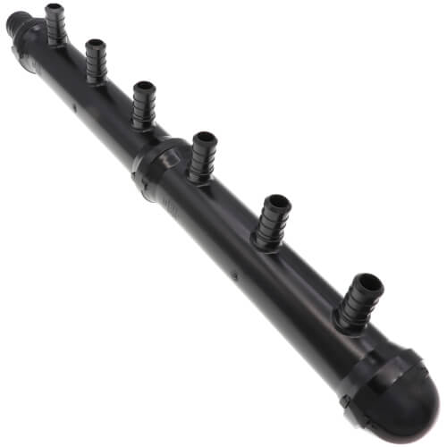 VIEGA Viega 65206 pureflow zero lead poly alloy pex crimp manifold 1-inch by 1/2-inch to 6 crimp x crimp no. of outlets