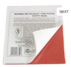 ORBIT INDUSTRIES Orbit Industries FSPP77 Firestop Putty Pad 7Inx7Inx1/8In