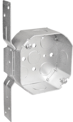 SOUTHWIRE Southwire 54151-F 4 inches octagon bracketed box 1-1/2 inches deep drawn w/conduit KO's and fixture ears 3-1/2 inches O.C.
