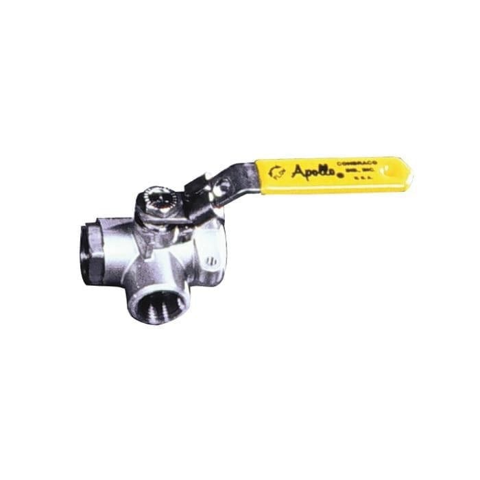 APOLLO VALVES Apollo Valves 76-601-27A 3-way Ball Valve 1/4 in Fnpt Ss