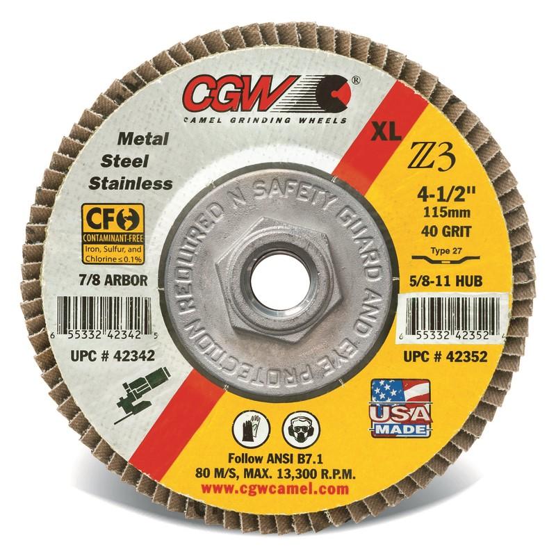 CGW Cgw 42315 Zirconia Flap Disc 4.5 in T27 80 Grit 10 Pack