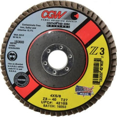 CGW Cgw 42312 Zirconia Flap Disc 4-1/2 in T27 40 Grit 10pk