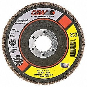 CGW Cgw 42314 Zirconia Flap Disc 4.5in T27 60 Grit 10 Pack