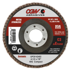 CGW Cgw 42402 Ceramic Flap Disc 4-1/2x7/8 in 40 Grit 10 Pack