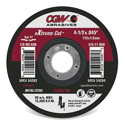 CGW Cgw 54285 Ceramic Grinding Wheel T27 5x.045x7/8 25/BX