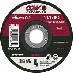 CGW Cgw 54280 Ceramic Grinding Wheel T27 4.5in 25/box