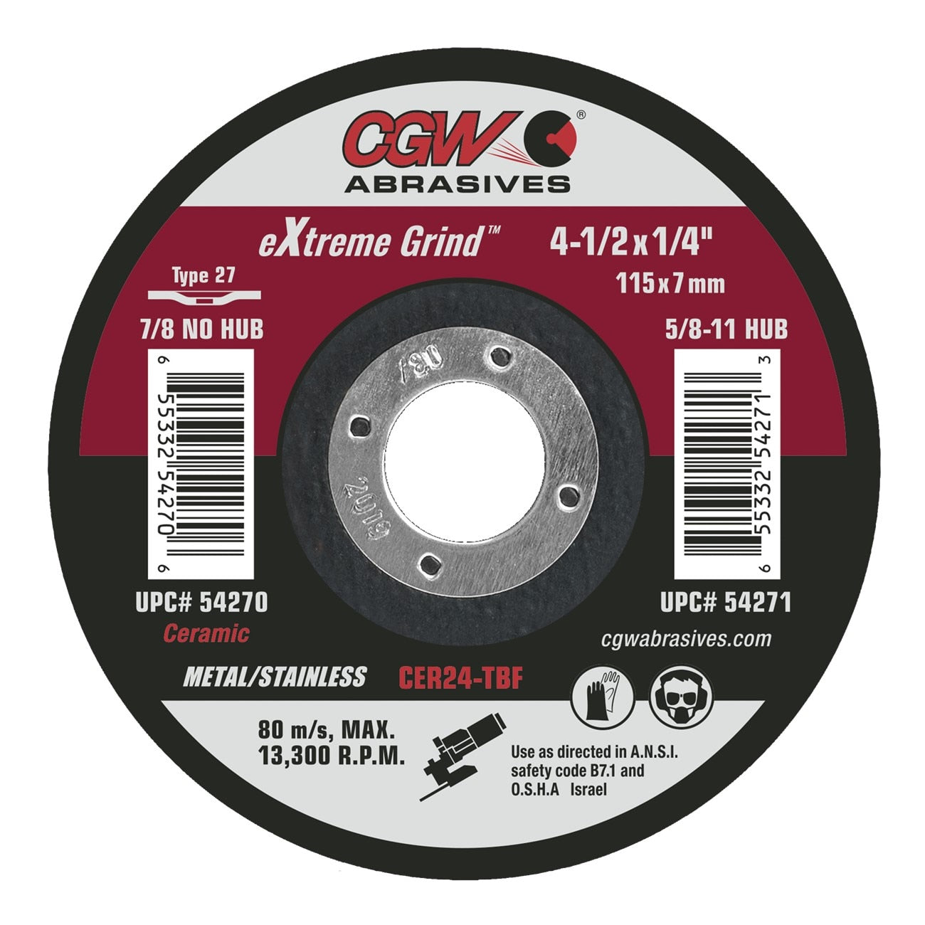 CGW Cgw 54271 Ceramic T27 Grinding Wheel 10 Per Box