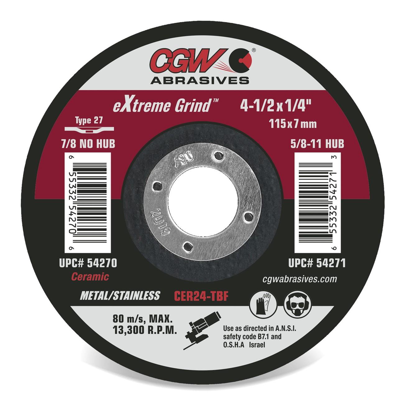 CGW Cgw 42842 Flap Disc Type 27 4.5 in 60 Grit 10 Per Box