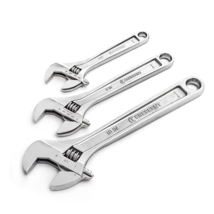 APEX Apex AC3PC Adjustable Wrench Set 3 Piece Alloy Steel