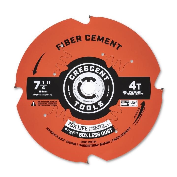 CRESCENT Crescent CSBFC-704 Fiber Cement Saw Blade 7.25 Inch