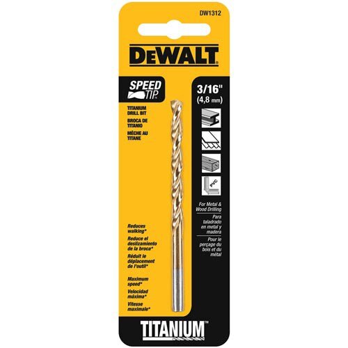 DEWALT Dewalt DW1312 Titanium Drill Bit 3/16 Inch Split Point