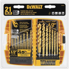 DEWALT Dewalt DW1361 Titanium Pilot Point Drill Bit Set 21-pc