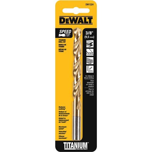 DEWALT Dewalt DW1324 Titanium Drill Bit 3/8 Inch Split Point