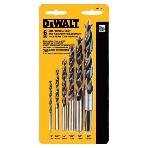 DEWALT Dewalt DW1720 Brad Point Drill Bit Set 6 Piece
