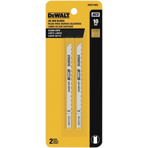 DEWALT Dewalt DW3710H2 Jig Saw Blade 4 in 10 Tpi Hcs U-shank 2 Pack
