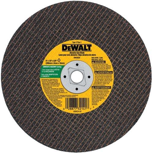 DEWALT Dewalt DW3532 Abrasive Saw Blade 8x1/8 in Concrete Masonry