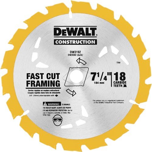DEWALT Dewalt DW3192 7-1/4 Inch 18T Thin Kerf Circular Saw Blade