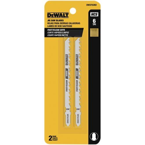 DEWALT Dewalt DW3753H2 Jig Saw Blade 4 in 6 Tpi Hcs T-shank 2 Pack