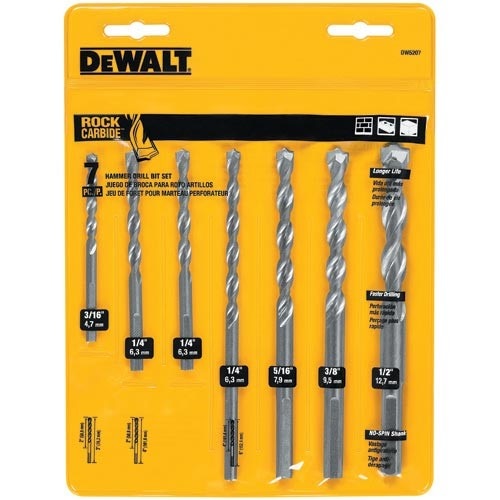 DEWALT Dewalt DW5207Y Masonry Drill Bit Set 7-piece